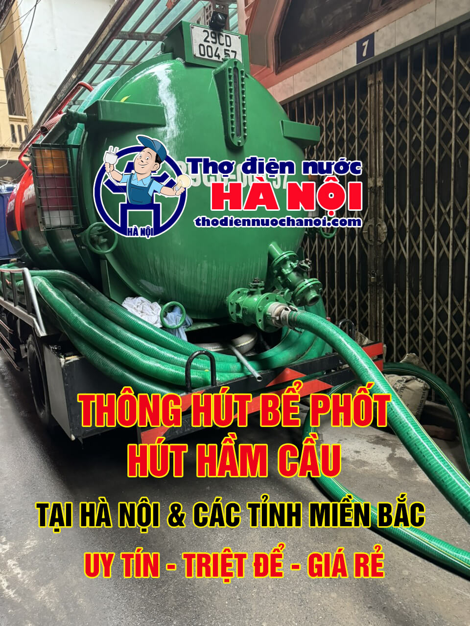 Dịch vụ Thông Hút bể phốt, hút hầm cầu vệ sinh giá rẻ ở Từ Liêm Hà Nội