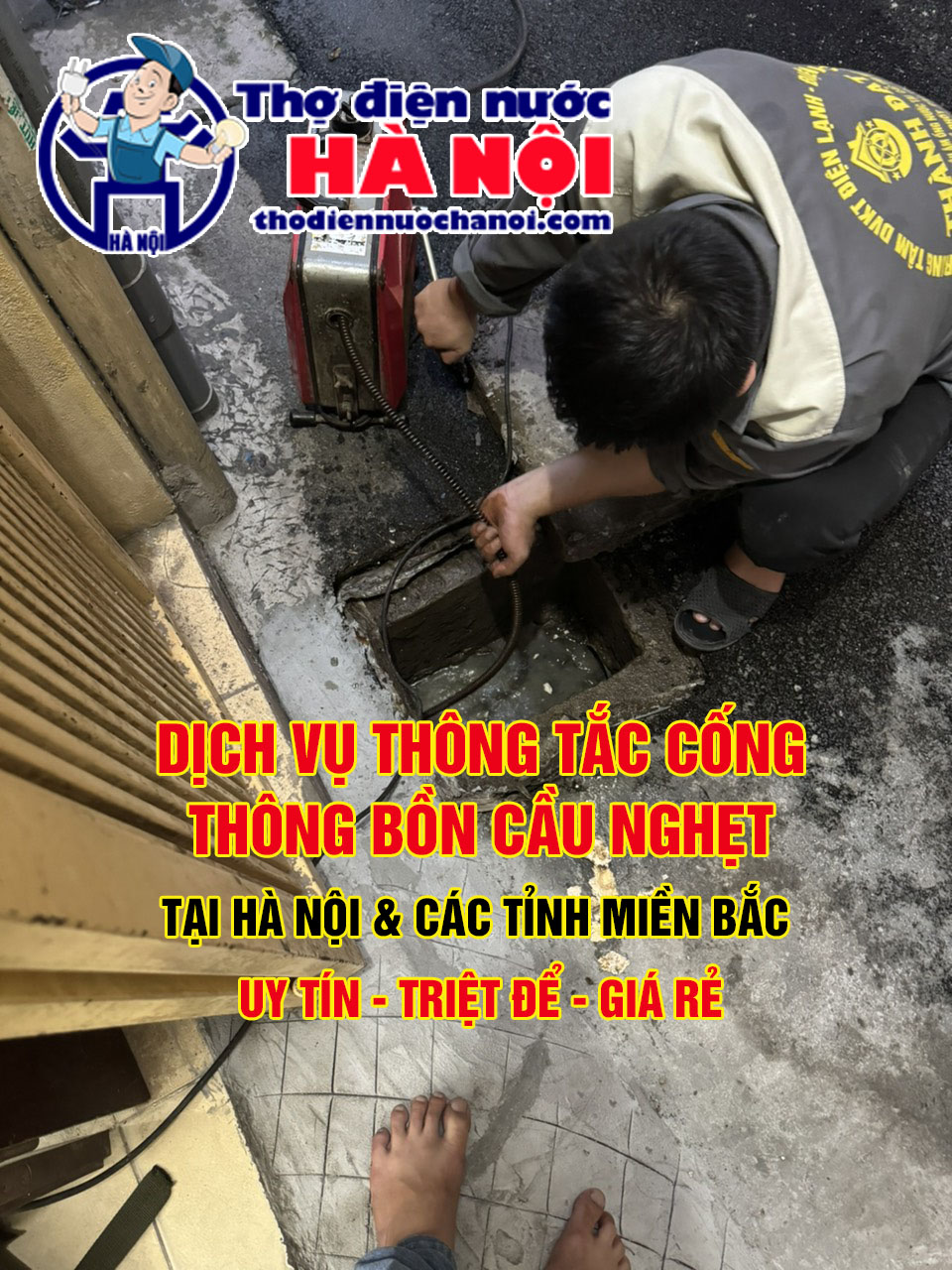 Dịch vụ thông tắc cống tại Khâm Thiên giá rẻ, chuyên nghiệp của Thành Đạt