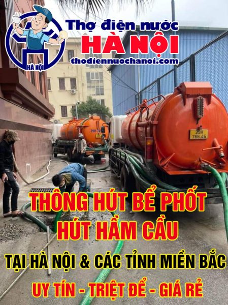 Thông Hút bể phốt, hút hầm cầu vệ sinh giá rẻ
