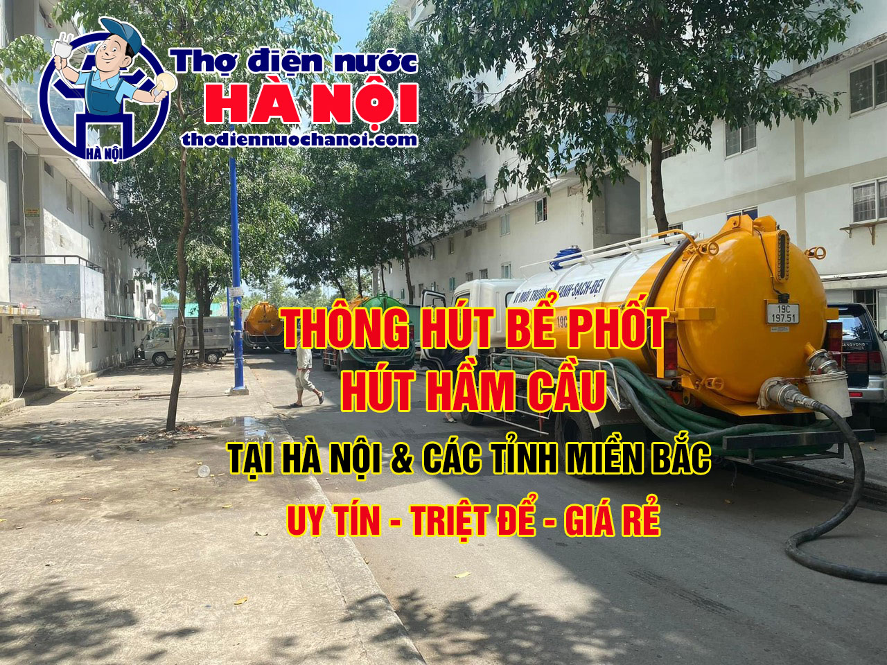 Dịch vụ Thông Hút bể phốt, hút hầm cầu vệ sinh giá rẻ tại Ninh Bình